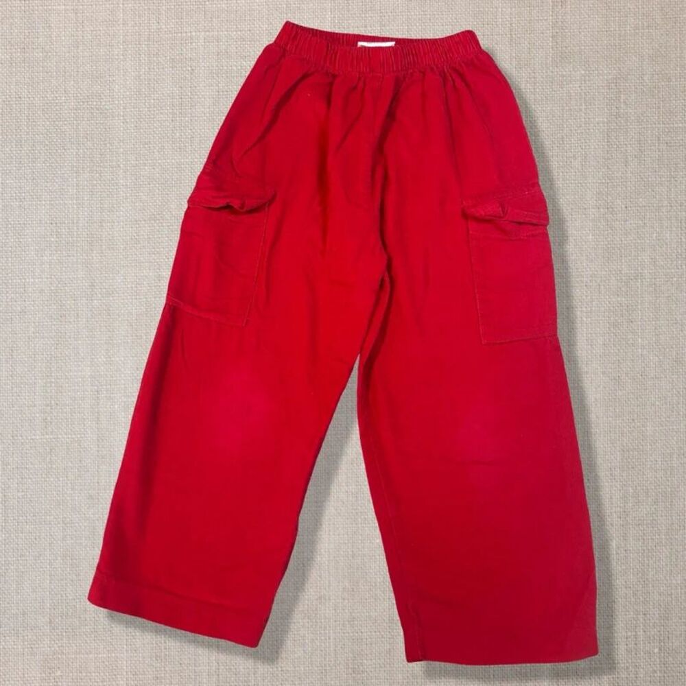 Boutique Boys 4T Red Corduroy Cargo Pants Christmas Holiday Pull On